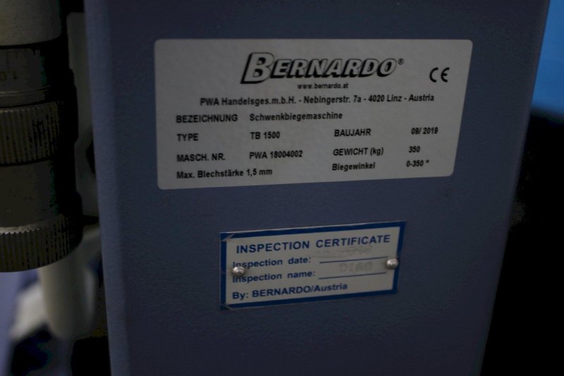 59" X 1,5 MM BERNARDO APRON BRAKE: STOCK #75202