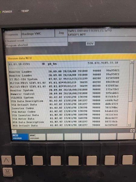 Hardinge VMC-1000 II VMC, 2005 – 4th Axis Wired, 40 ATC, Siemens