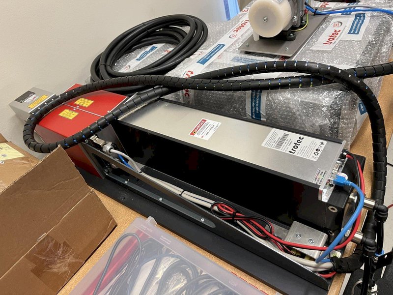 180W Trotec SpeedMarker 50 CL 156Wx CO2 Galvo Laser Engraver, 2021 – 8″x8″- 12″x12″, Never Used! Water Chiller, 2 Lenses, Unit 2