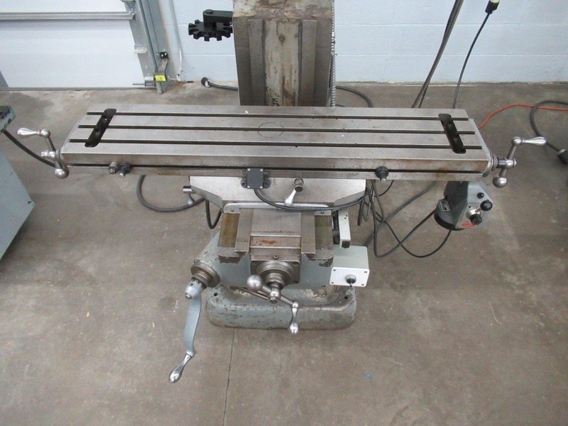 Bridgeport 1J Vertical Knee Mill, Acu-Rite Millmate 2-Axis DRO, X-Axis Power Feed, Power Quill Feed