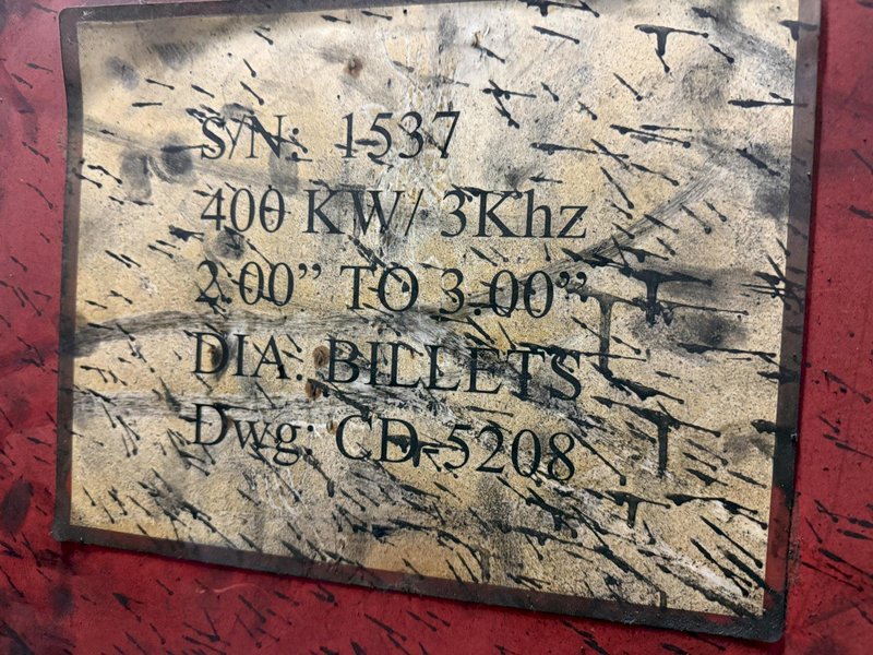 400 KW x 2 BAR INTER-POWER POWER-LINK 3.0 BILLIT INDUCTION HEATING SYSTEM, NEW 2007: YOBRO #27466