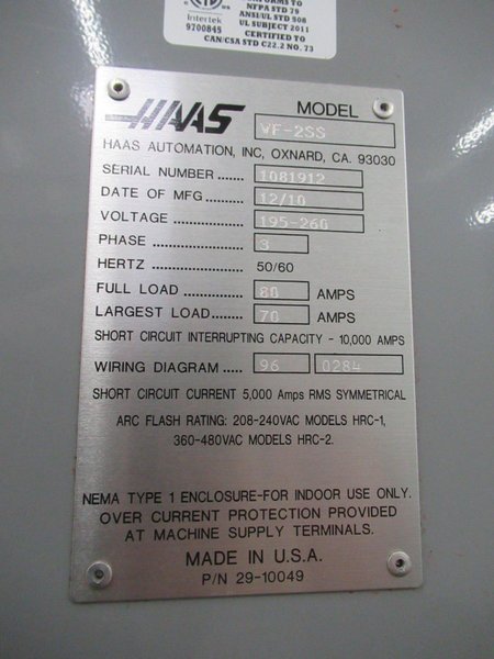 Haas VF-2SS CNC Vertical Machining Center, 30"x16"x20", 12K RPM, CT 40, Probing - Only 2,638 Spindle Hours