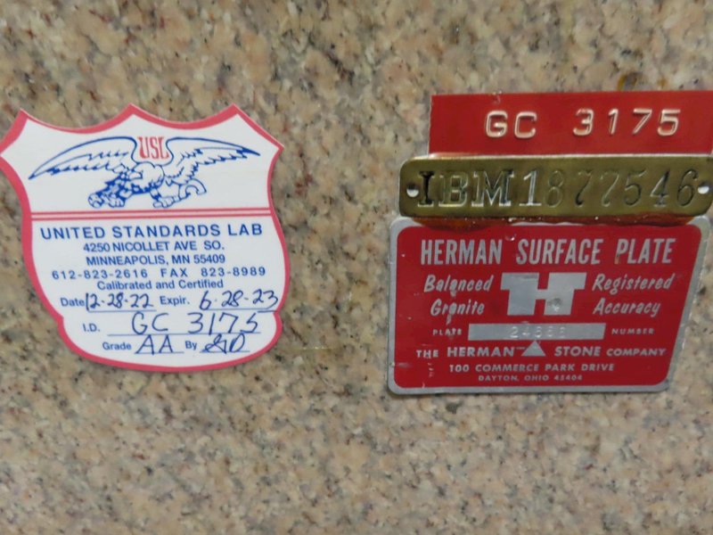 Herman Pink Granite Surface Plate 24"x36"x6.5" on Economy Die Lift Cart 2000 lb Capacaity Lift Cart, Adjustable Height- Auction Item