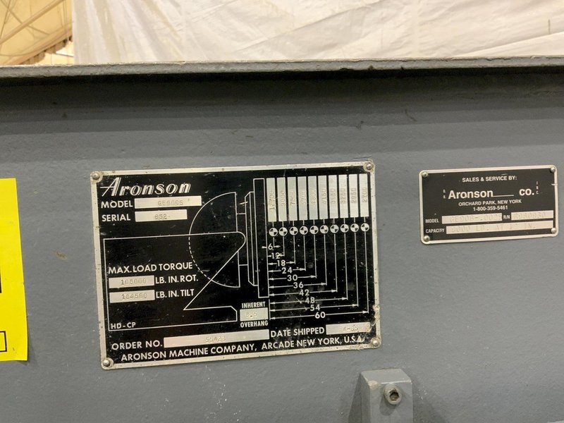 9000 LBS ARONSON GE90CGS GEARED ELEVATION WELDING POSITIONER: STOCK #80015