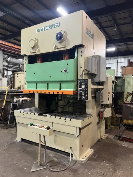 SEYI 220 TON GAP FRAME DOUBLE CRANK PRESS, STOCK# 14362T
