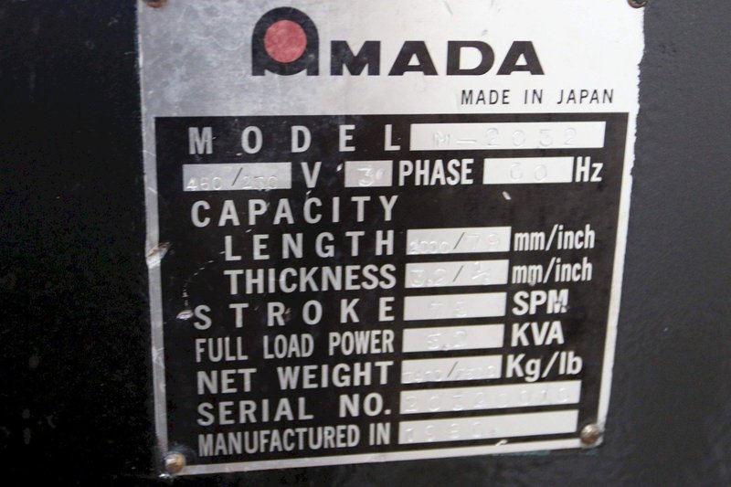 6' X 1/8' AMADA HYDRAULIC SHEAR: STOCK #61925