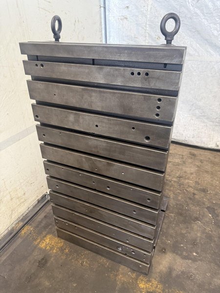 24" WIDE X 46" TALL X 24" DEEP T-SLOTTED ANGLE PLATE SET. STOCK # 0222526