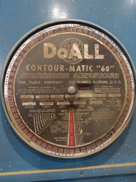 60&quot; DOALL MODEL #60-3 DEEP THROAT VERTICAL CONTOUR BANDSAW: STOCK #23680