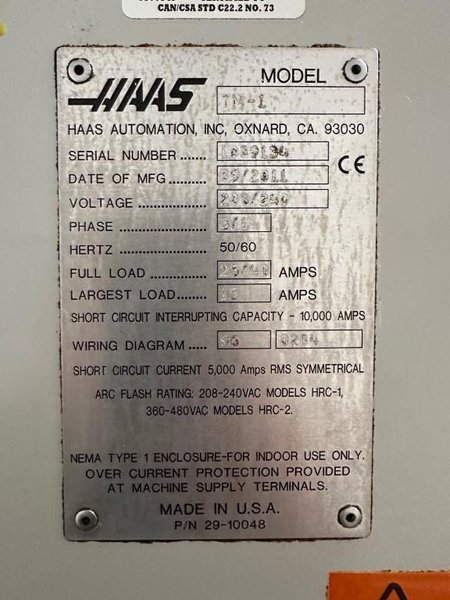 Haas TM-1 CNC Vertical Mill