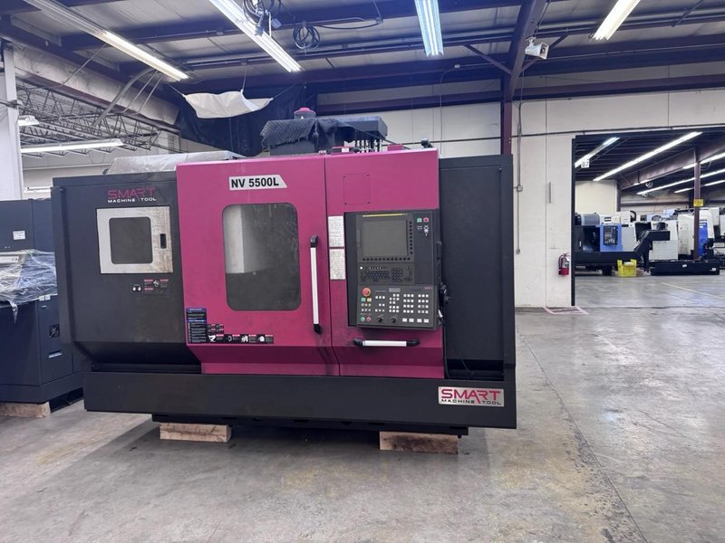 Smart Machine Tool NV 5500L CNC Vertical Machining Center, 2023 – 53” x 22” Travels, CAT40 Big Plus, 12K RPM, Fanuc 0i-MF Plus