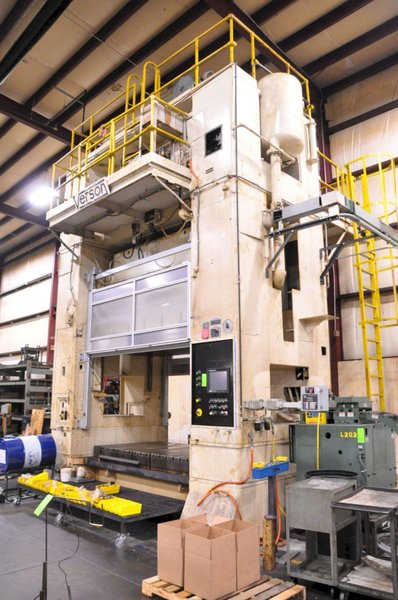 800 TON VERSON SE2-800-108-60T STRAIGHT SIDE MECHANICAL METAL STAMPING PRESS FOR SALE, PREVIOUSLY RECONDITIONED WITH UPDATED CIECO CONTROLS