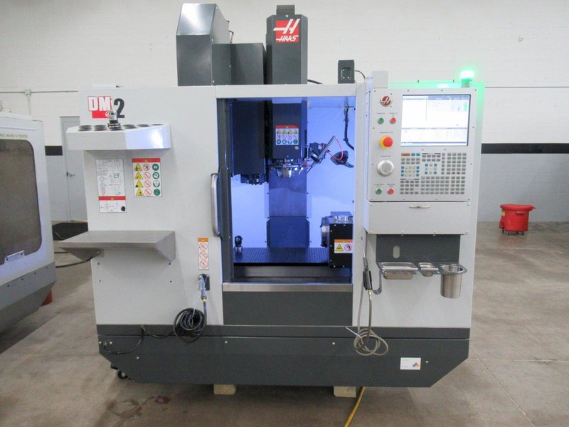 Haas DM-2 CNC Vertical Machining Center, NextGen Control, Brushless 4th &amp; 5th Axis Drives, Haas HRT-210, TSC, Probing, 18 ATC