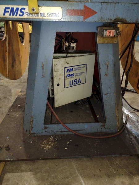 10,000 LBS FMS (FREEDOM MILL SYSTEMS) MODEL #UCD-550 DOUBLE END UNCOILER / COIL REEL: YOBRO #24900