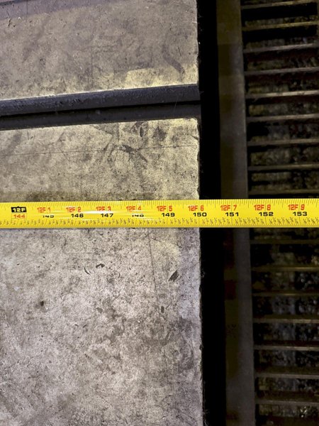 150" WIDE X 420" LONG X 9" THICK GIDDINGS &amp; LEWIS T-SLOTTED FLOOR PLATE. STOCK # 0548926