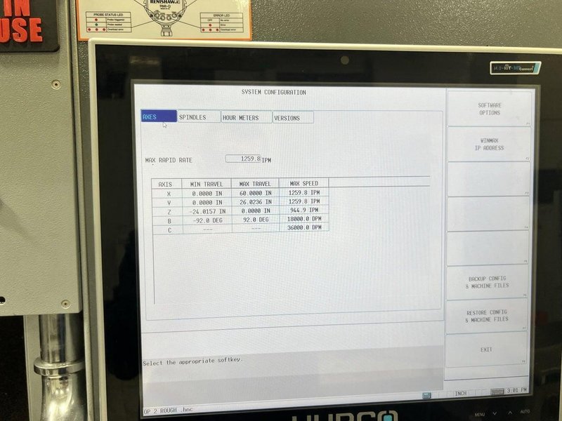 Hurco VMX60-SRTi 5 Axis UMC, 2024 – CTS, Mist Collector, Tooling, Low Hours