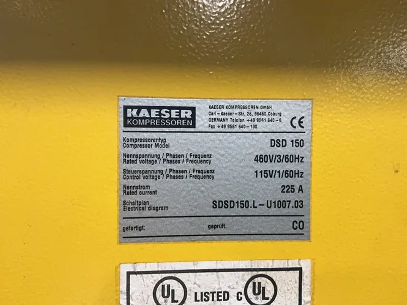 KAESER 150 HP AIR COMPRESSOR  -  DSD 150