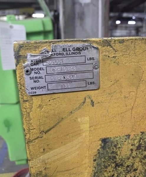 10-TON CALDWELL COIL HOOK &amp; RACK. STOCK # 0436226