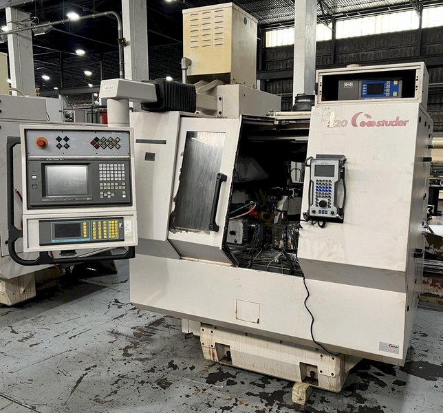 Studer S20 CNC Plain Cylindrical Grinder with Combination Plain/Angle Wheel Head and Swiveling Work Head.