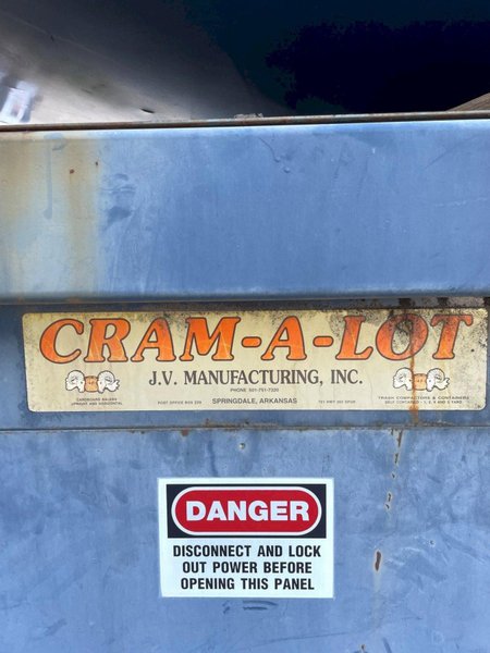 JV Manufacturing CRAM-A-LOT Compactor w/ Baycon Container