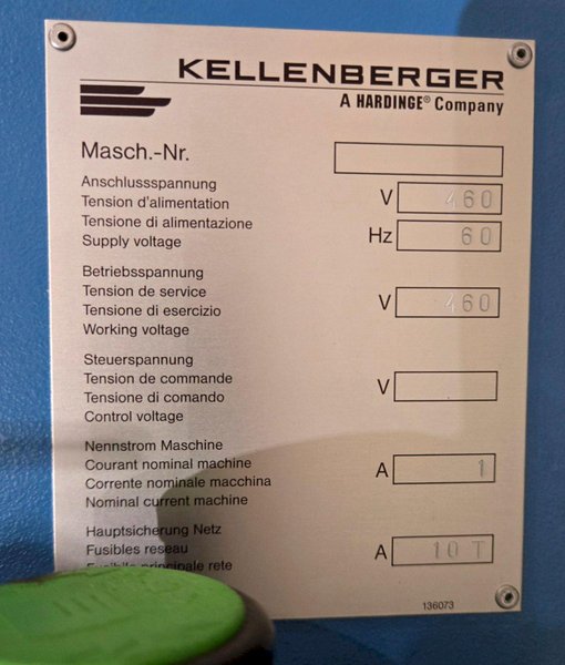 KELLENBERGER SPINDLE TEST CABINET MOTOR CONTROLLER 460V USED