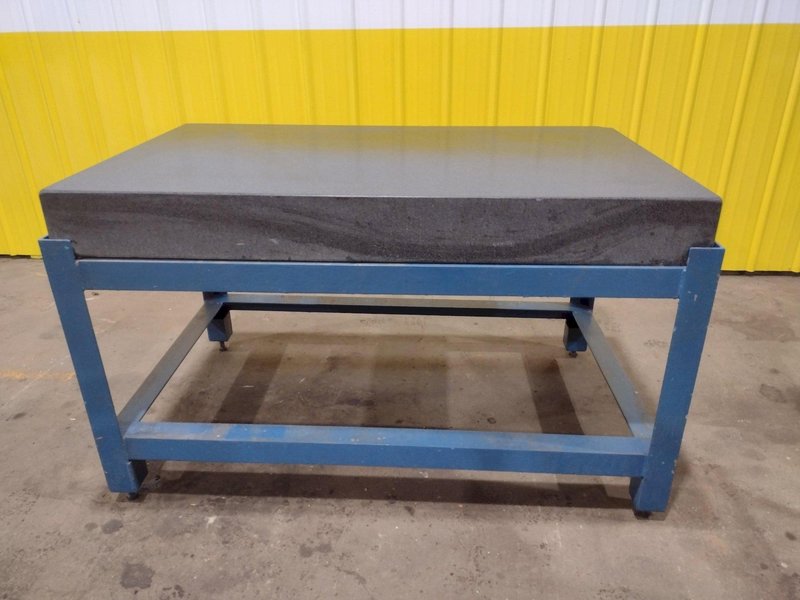 60&quot; X 36&quot; X 6.25&quot; THICK BLACK GRANITE INSPECTION TABLE W/ STAND: STOCK #19633