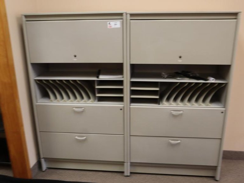 Matched Pair of Lateral File | Shelving Units- Auction Item