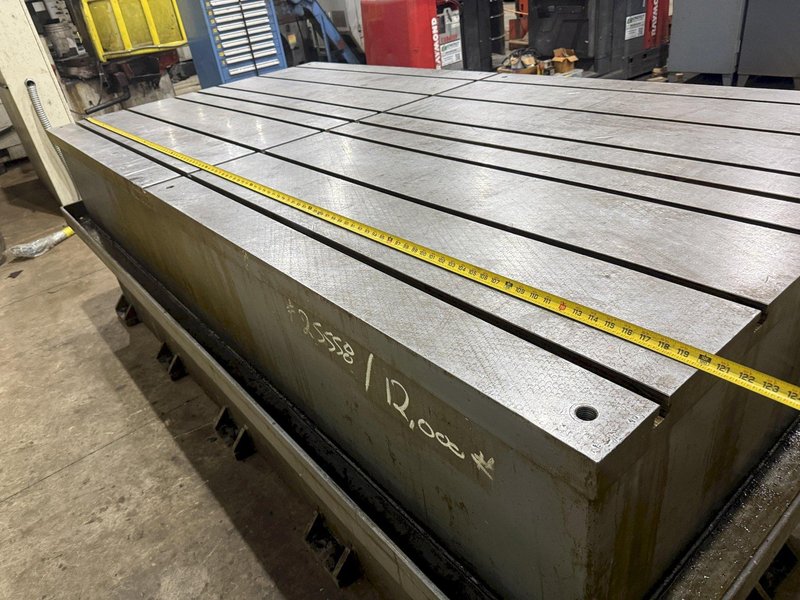 60" X 120" T-SLOTTED LAYOUT TABLE / FLOOR PLATE WITH COOLANT TROUGHS: YOBRO #25558