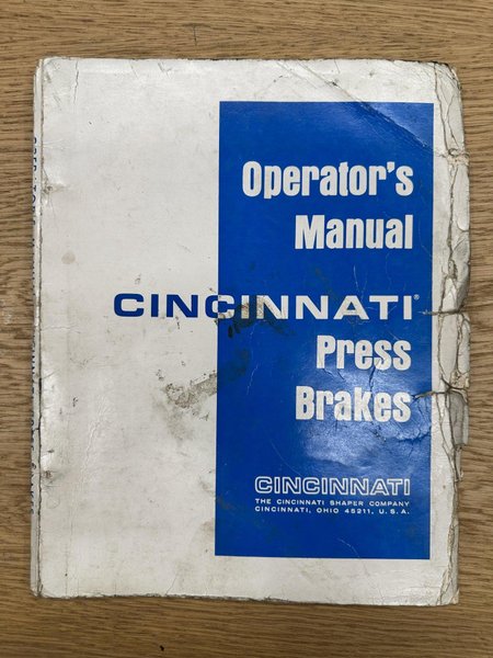 225 TON X 12' CINCINNATI MODEL #9 MECHANICAL PRESS BRAKE: STOCK #22781