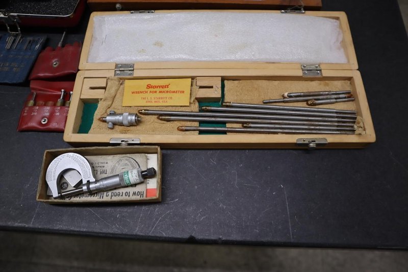 Assorted Measuring Tools, Micrometers, Chamfer Guage, Precision Protractor, Depth Mics, Bore Gauges, Thread Checkers and More- Auction Item