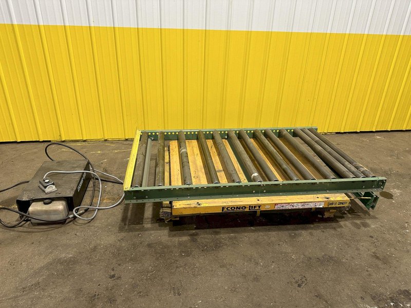 4000 LB X 40" X 36" ECONO-LIFT MODEL 3SL-36-40 HYDRAULIC SCISSOR LIFT TABLE WITH ROLLER TOP: STOCK #20920
