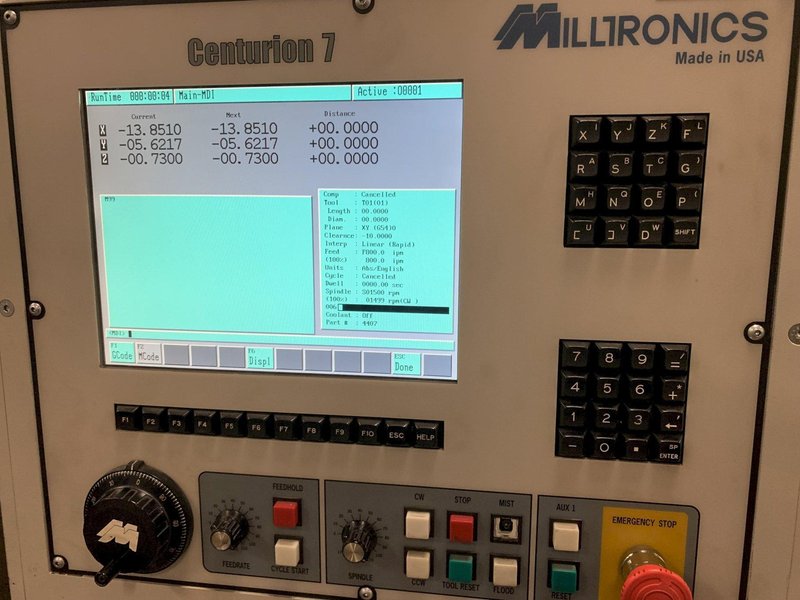 Milltronics Model RW20 CNC Vertical Machining Center, with 15K Spindle