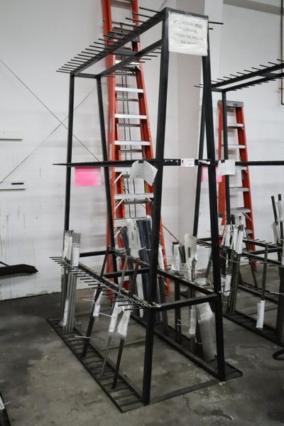 Vertical Material Storage Rack with CONTENTS- Auction Item