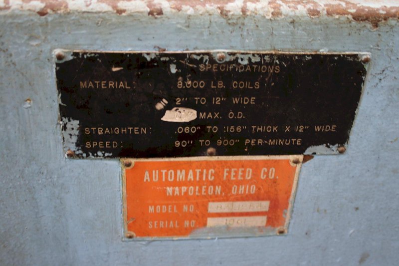 AUTOMATIC FEED CRADLE &amp; STRAIGHTENER: STOCK #76366