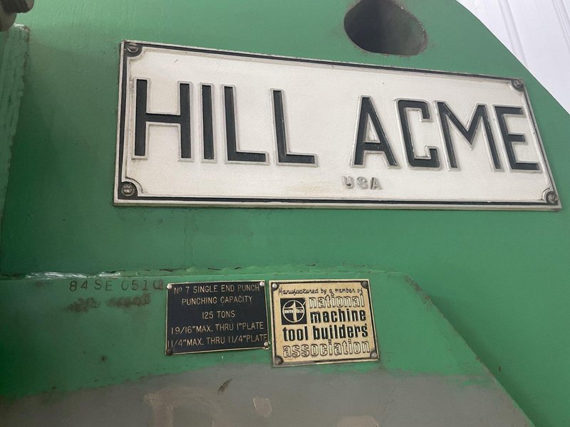 125 TON HILL ACME MODEL #7 SINGLE END HYDRAULIC PUNCH: STOCK #14713