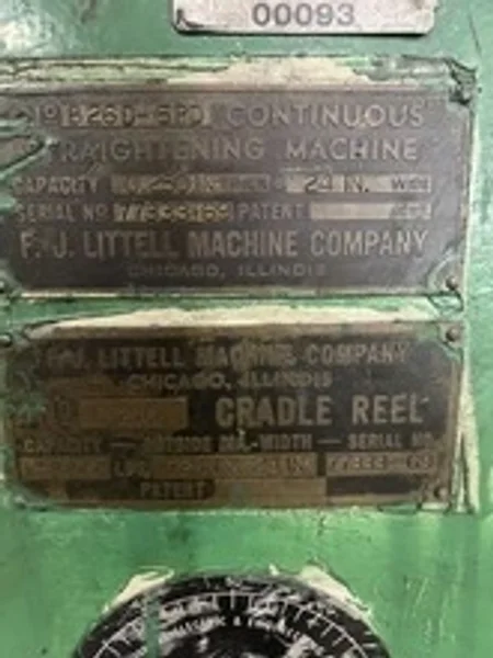 LITTELL 25,000LB X 24&quot; WIDE X .250&quot; COIL CRADLE STRAIGHTENER, STOCK# 14252J