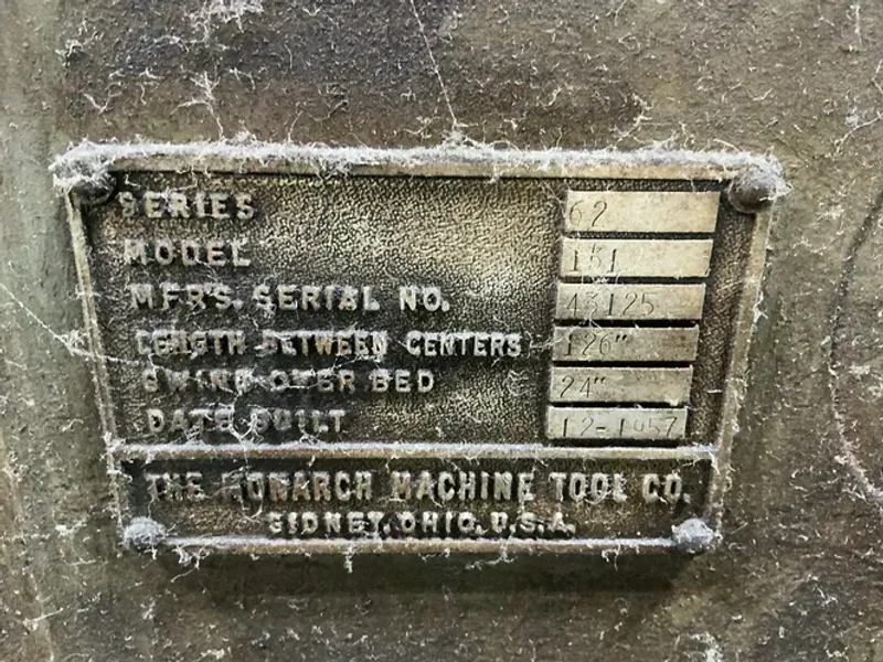 MONARCH MACHINE TOOL CO. 24”X126” LATHE  -  131