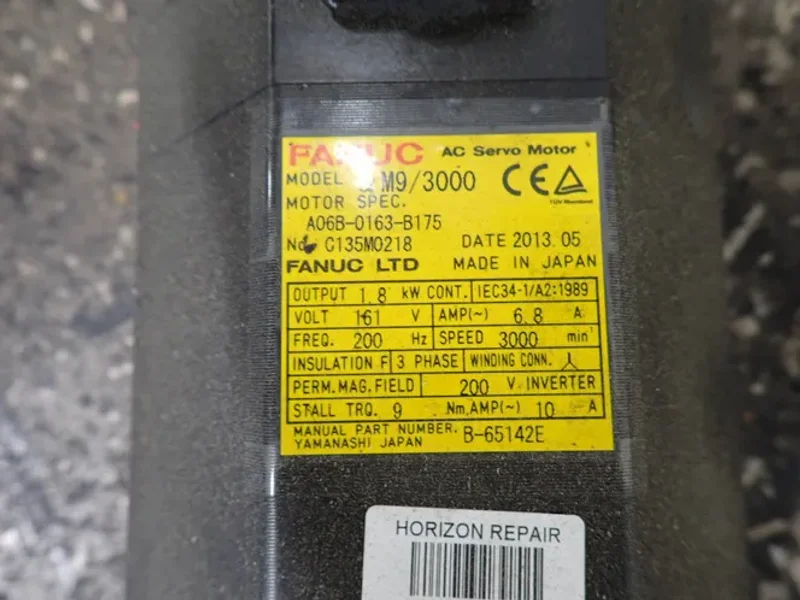 FANUC 1.8 KW SERVO MOTOR   -  AM9/3000 / A06B-0163-B175