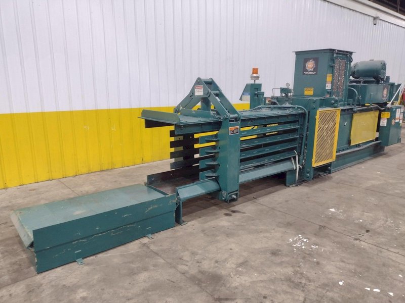 24" X 36" X 96" LONG AMERICAN MODEL #10447 HYDRAULIC HORIZONTAL BALER: YOBRO #24745