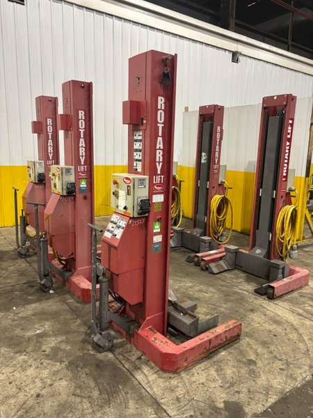 (6) 15,000 LBS ROTARY MODEL #HP615-100 AUTOMOTIVE COLUMN LIFT JACKS: YOBRO #24527