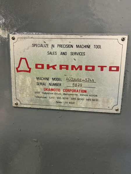 12" X 24" OKAMOTO HORIZONTAL SURFACE GRINDER: STOCK #78777