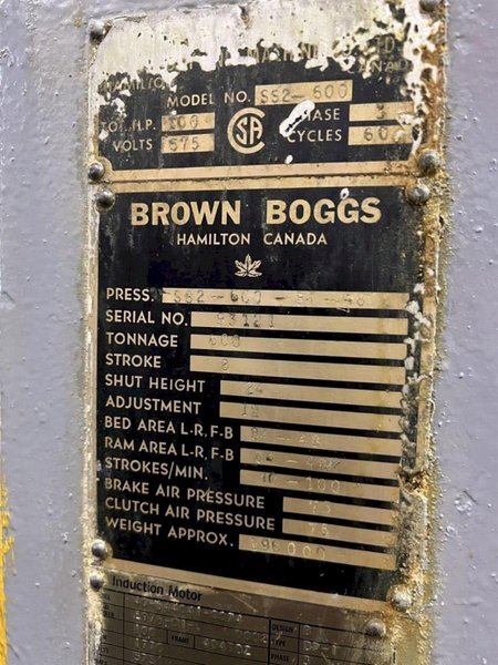 600 Ton Brown &amp; Boggs SSDC