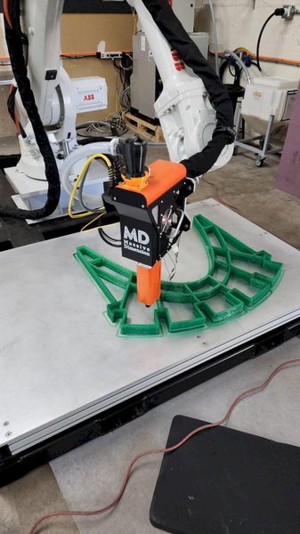 ABB IRB 4600L Robot Cell w/ MDPE‑10 Pellet Extruder, 2025 – Large Format Additive Manufacturing
