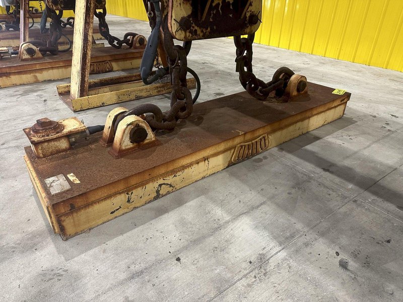 53 TON (107,500 LBS) BUSHMAN MODEL #MT420 TELESCOPING MAGNETIC SPREADER LIFTING BEAM  W/ OHIO MAGNETICS DIESEL GENERATOR: STOCK #20420