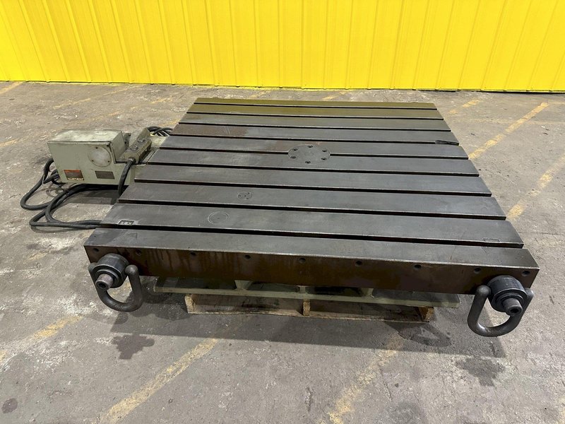 60&quot; X 60&quot; SHIBAURA MODEL #BFT-13CW2 T-SLOTTED ELECTRIC POWERED ROTARY TABLE: STOCK #19526