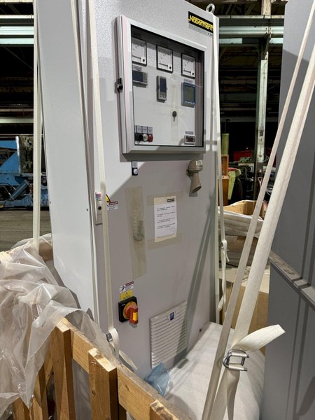 New in box 2015 Nabertherm model t800 electric resistance bale out type furnace rated to 1100 degree C, BU 1800 crucible, 1800 kg. capacity in Al., 140 KW, with controls and elements