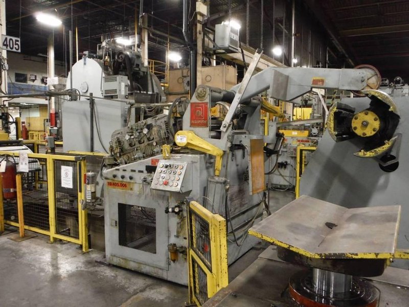 20000# X 42&#039; X .060&#039; AUTOMATIC FEED COIL REEL, CAR, &amp; STRAIGHTENER: #64