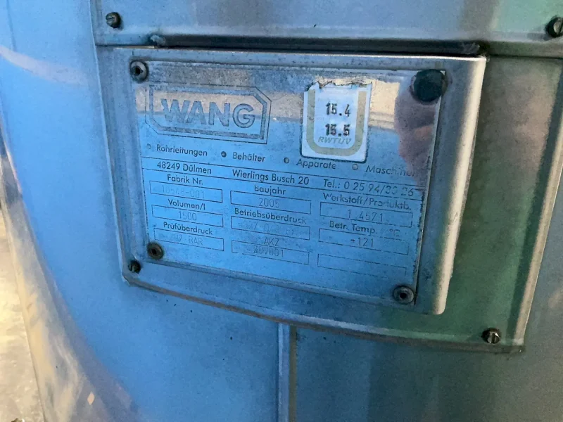WANG ~586 GALLONS S/S TANK