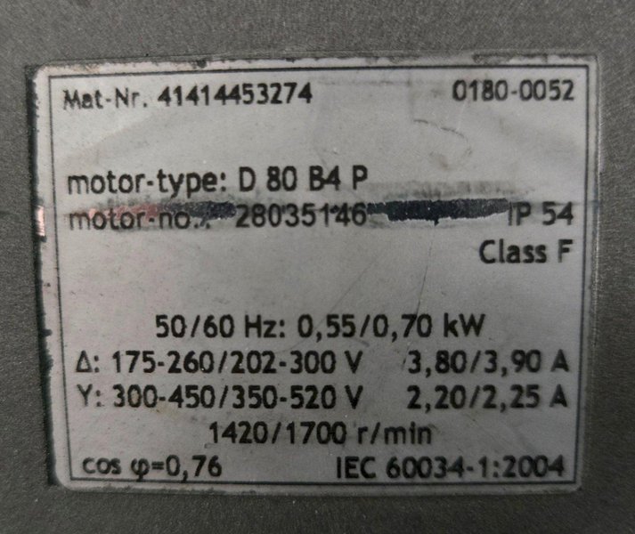 BECKER 2263696 VT 4.16 VACUUM PUMP USED