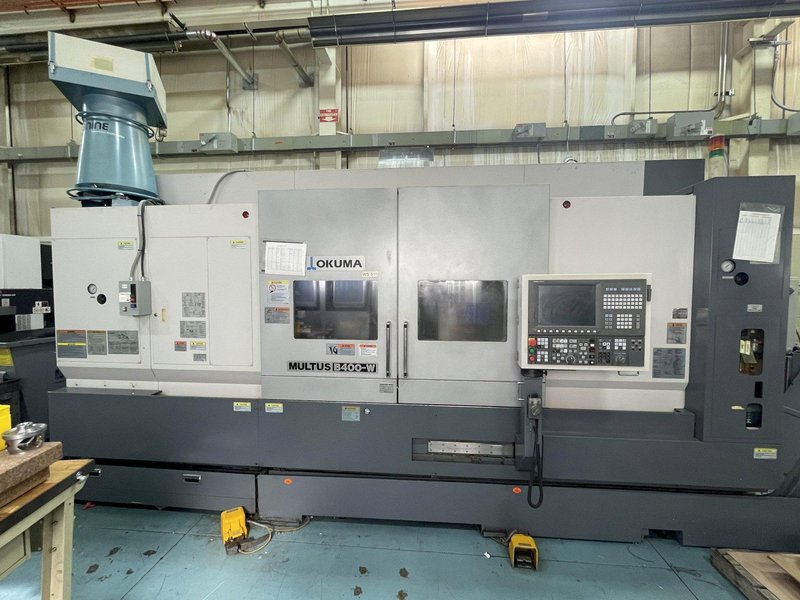 OKUMA MULTUS B400W MULTI-TASKING CNC LATHE, 2800 RPM, 40 ATC, CAPTO, 10000 Tool Speed, 60" Centers , 40HP, Year 2008
