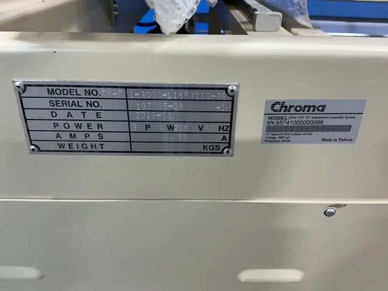 CHROMA 48"X189" CONVEYOR BELT TFT TV AUTOMATION ASSEMBLY SYSTEM  -  5741